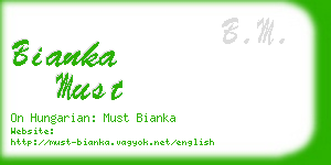bianka must business card